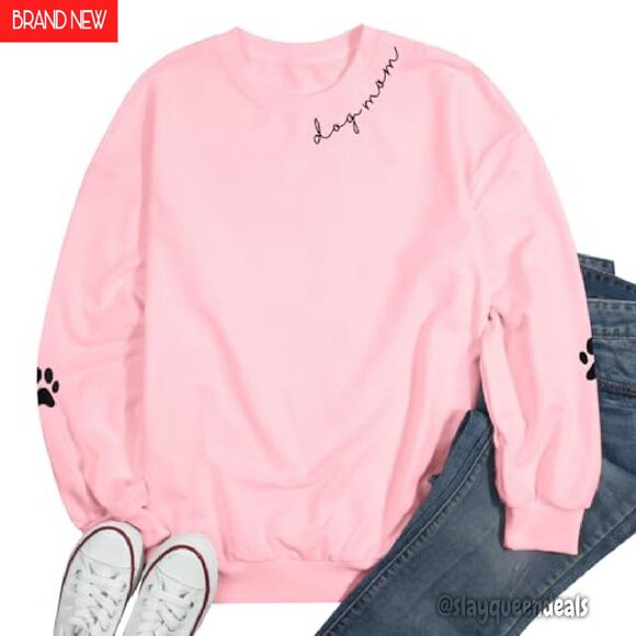 Women's Dog Mom Graphic Sweatshirt Loose Fit Crewneck Pullover - Picture 7 of 8